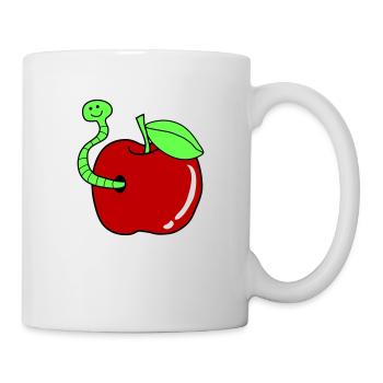 wurm apfel - Tasse - Weiß - Rechts