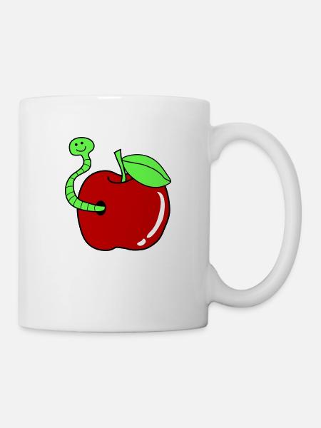 wurm apfel - Tasse - Weiß