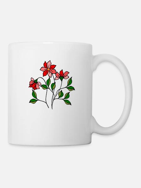 Blumen - Tasse - Weiß