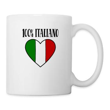 100 Prozent Italiano Italien Flagge Herz - Tasse - Weiß - Rechts