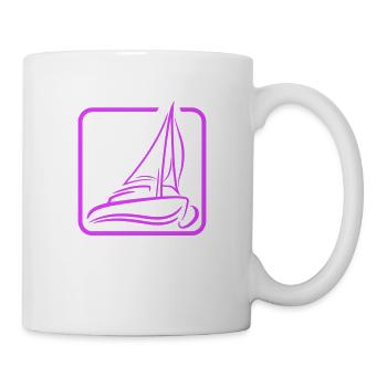Sailing Logo Icon Square Sailboat Ship - Mug - white - Right