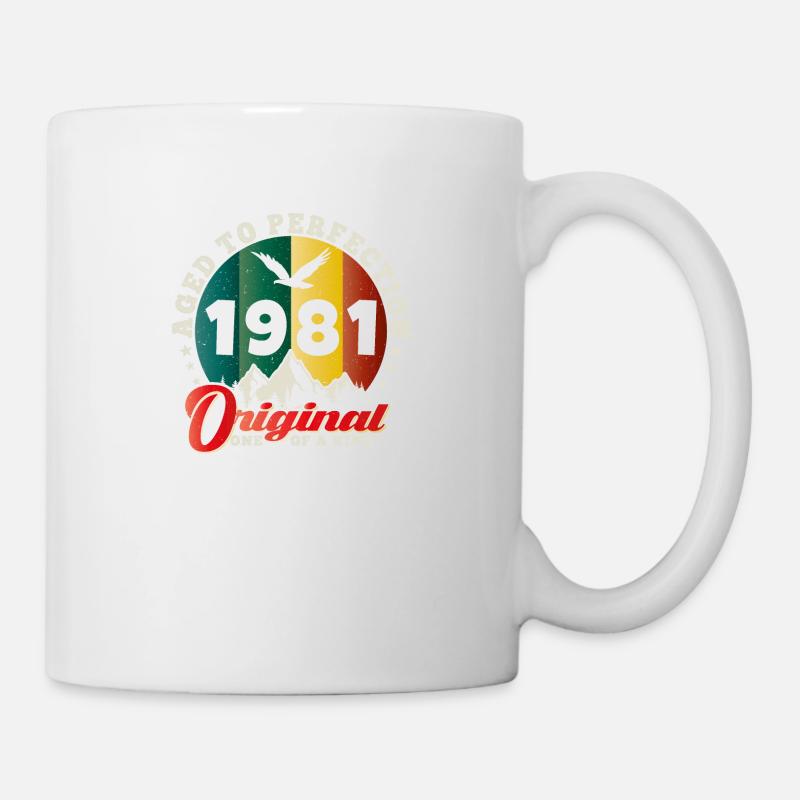 Vintage Geburtstag 1981 - 1981 Retro Geschenkidee - Tasse - Weiß