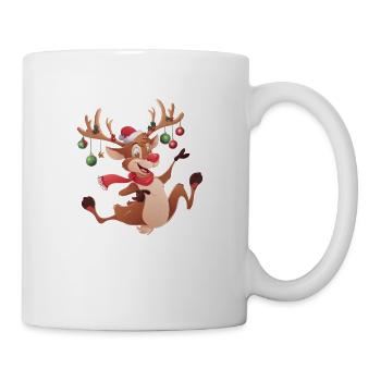 Lustiges Rentier Weihnachtsgeschenk - Tasse - Weiß - Rechts