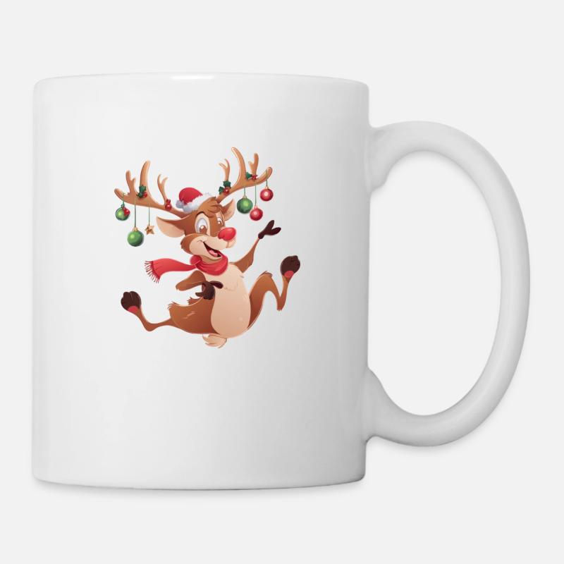 Lustiges Rentier Weihnachtsgeschenk - Tasse - Weiß