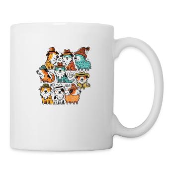 Hütehunde mit Stil und Hut - Tasse - Weiß - Rechts