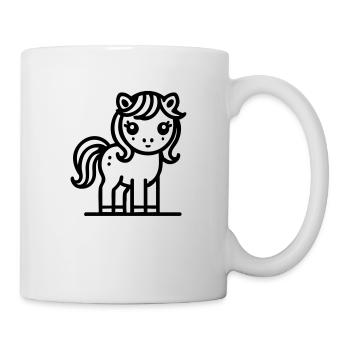Süßes Pony Pferd Pferdchen - Tasse - Weiß - Rechts