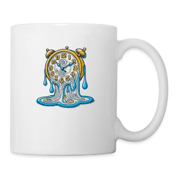 Schmelzende Uhr – Surreales Kunstdesign - Tasse - Weiß - Rechts