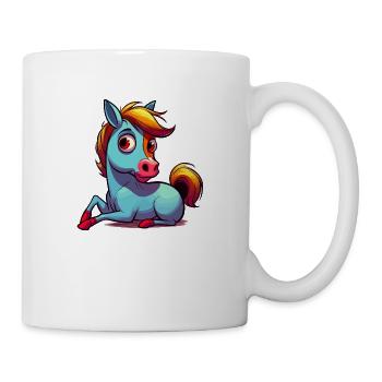 Cheval de dessin animé coloré - Mug blanc - blanc - Droite