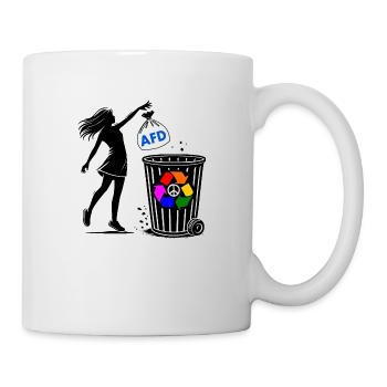 FCK AFD - Gegen Rechts - halte deine umwelt sauber - Tasse - Weiß - Rechts