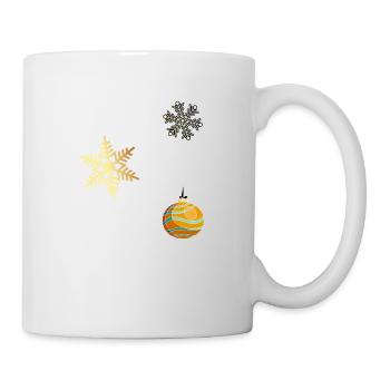 HO HO HO Sterne Kugel - Tasse - Weiß - Rechts