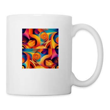 Abstraktes Design mit Muster aus Formen und Farben - Tasse - Weiß - Rechts