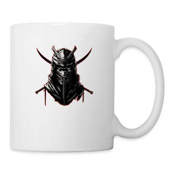 Ninja Kämpfer Schwarz WeißRote Umrandung - Tasse - Weiß - Rechts