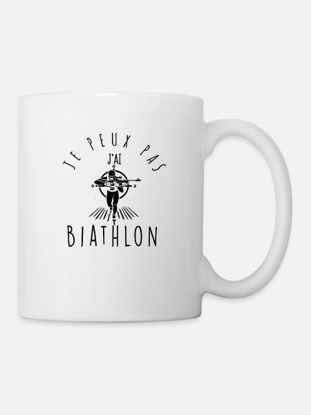 Je peux pas, j'ai Biathlon - Mug blanc - blanc