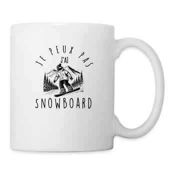 Je peux pas, j'ai Snowboard - Mug blanc - blanc - Droite