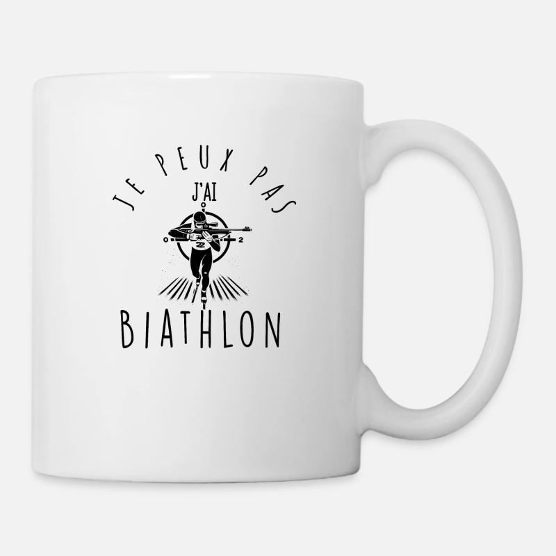 Je peux pas, j'ai Biathlon - Mug blanc - blanc