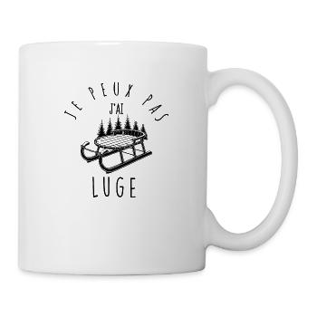 Ich kann nicht, ich bin Schlitten gefahren - Tasse - Weiß - Rechts