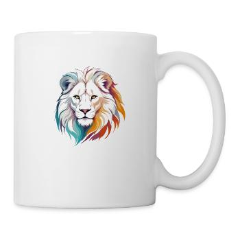 Löwe Vektor Kunst mit lebendigen Farben Illustration - Tasse - Weiß - Rechts