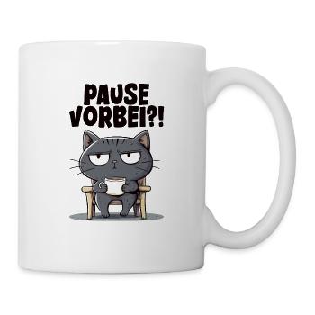 Chat à la pause-café - Mug blanc - blanc - Droite