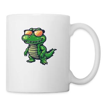 Alligator Bande dessinée Cool - Mug blanc - blanc - Droite