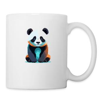 Panda Vektor Kunst mit lebendiger Farbillustration - Tasse - Weiß - Rechts