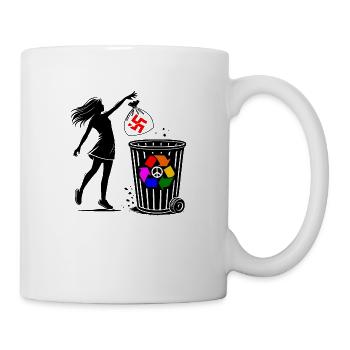 FCK NZS - Gegen Rechts - halte deine umwelt sauber - Tasse - Weiß - Rechts