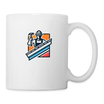 Dachdecker Symbol - Tasse - Weiß - Rechts