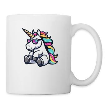 Licorne Bande Dessinée Cool - Mug blanc - blanc - Droite