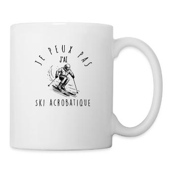 Je peux pas, j'ai Ski acrobatique - Mug blanc - blanc - Droite