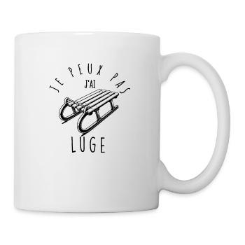 Ich kann nicht, ich bin Schlitten gefahren - Tasse - Weiß - Rechts