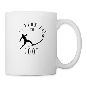 Je peux pas, j'ai foot. - Mug blanc - blanc - Droite