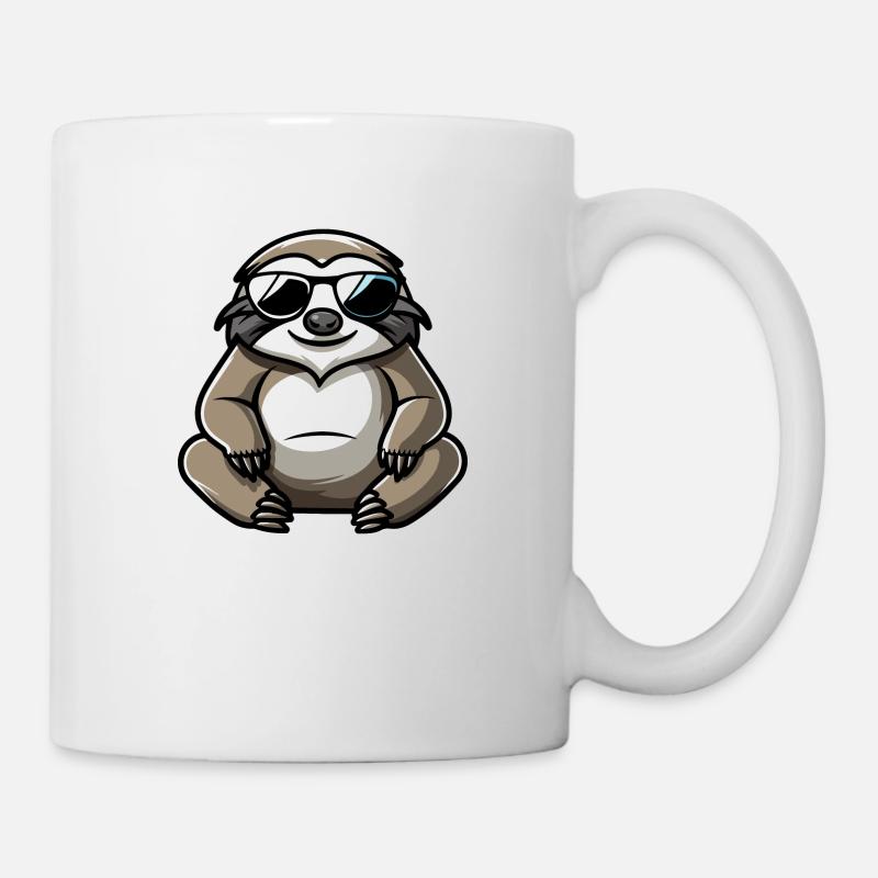 Faultier Comic Cool - Tasse - Weiß