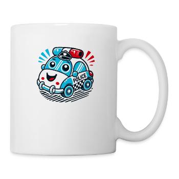 Voiture de police joyeuse pour les enfants - Mug blanc - blanc - Droite