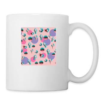 Muster aus Eiscreme, Herzen und Planeten - Tasse - Weiß - Rechts