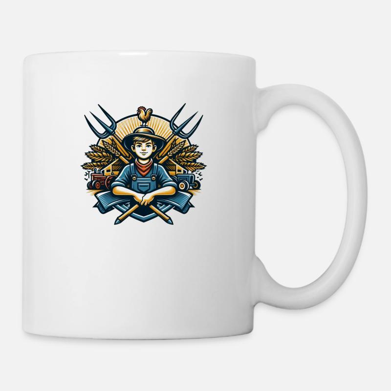 Junge vom Dorf Logo - Tasse - Weiß