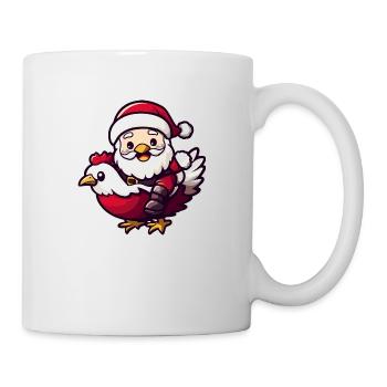 Poulet Père Noël dessin animé - Mug blanc - blanc - Droite