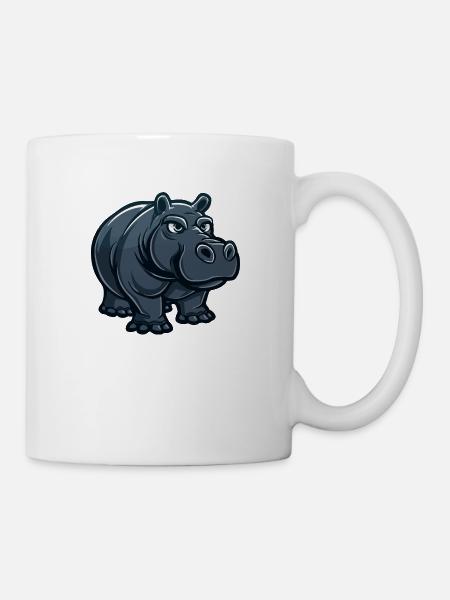 Nilpferd Comic - Tasse - Weiß