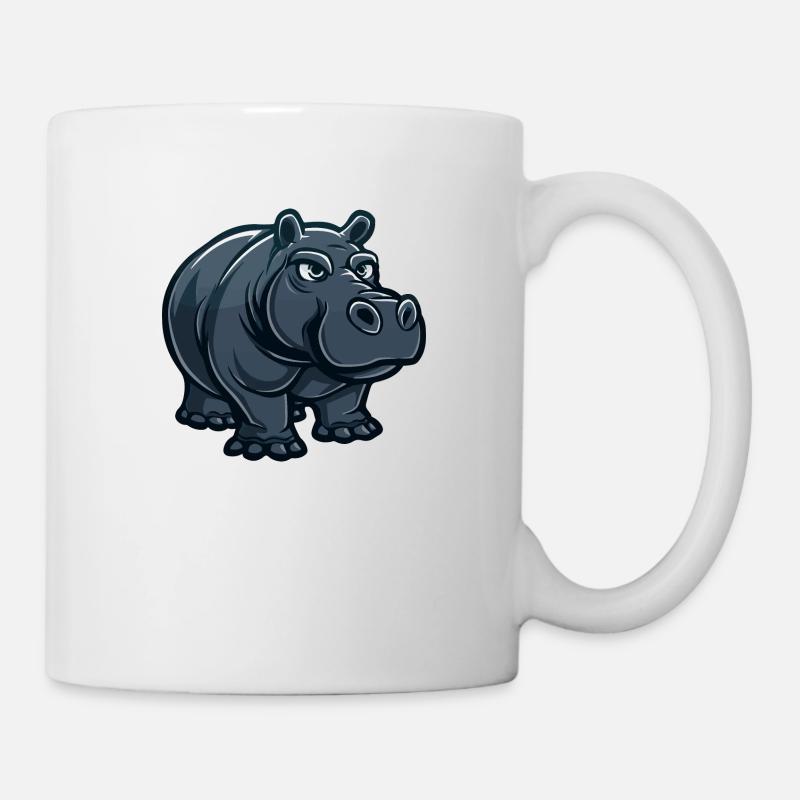 Nilpferd Comic - Tasse - Weiß