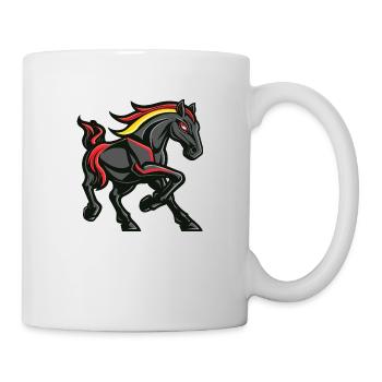 Bande dessinée de cheval - Mug blanc - blanc - Droite