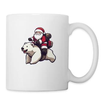Ours polaire Père Noël dessin animé - Mug blanc - blanc - Droite
