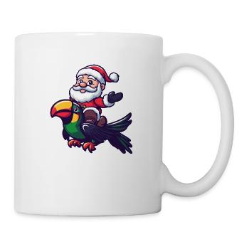 Toucan oiseau Père Noël dessin animé - Mug blanc - blanc - Droite