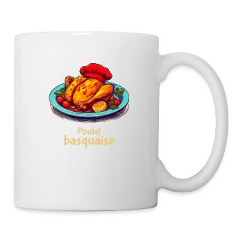 Poulet Basquaise - Texte clair - Mug blanc - blanc - Droite