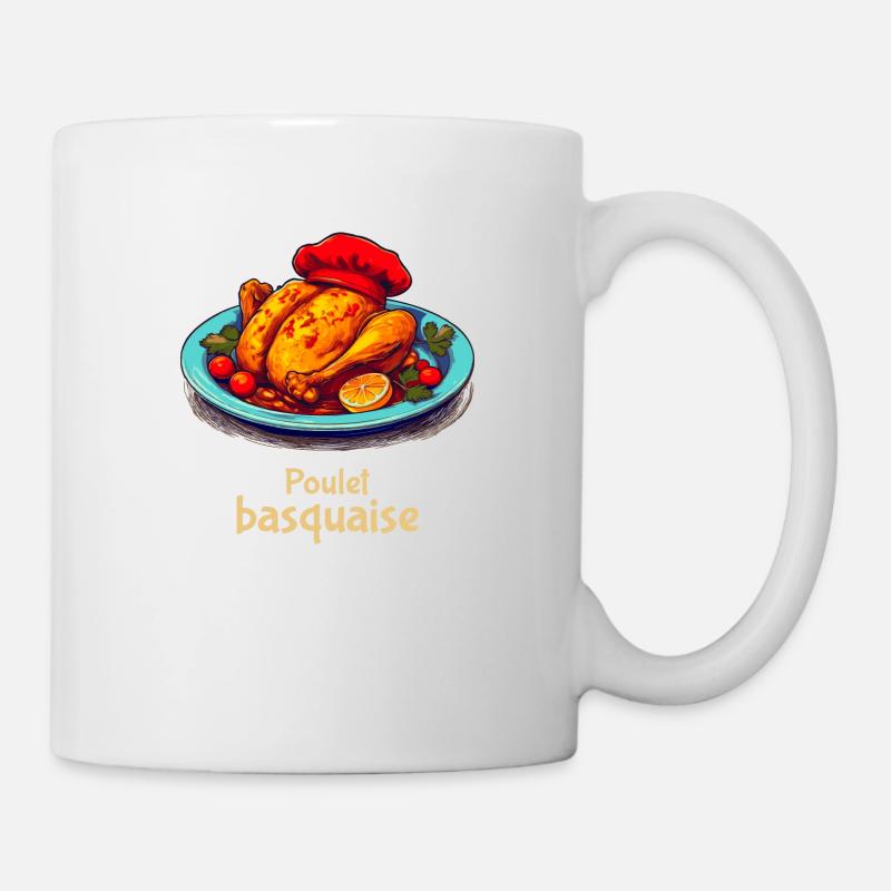 Poulet Basquaise - Texte clair - Mug blanc - blanc