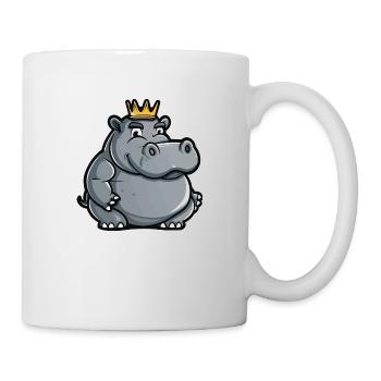 Hippopotame Cartoon Couronne - Mug blanc - blanc - Droite