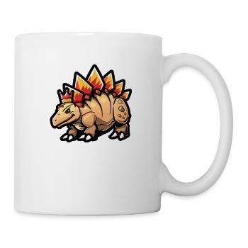 Dinosaur stegosaurus cartoon crown - Mug - white - Right