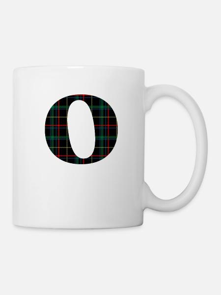Monogramm o schottischer Tartan - Tasse - Weiß