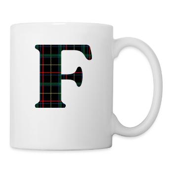 Monogram f Scottish tartan - Mug - white - Right