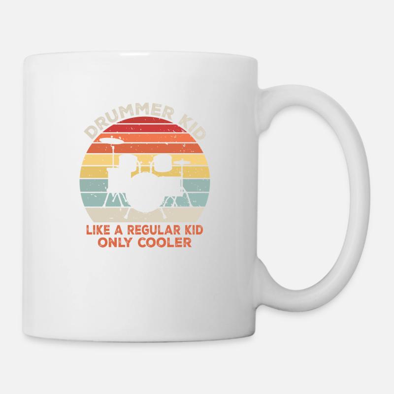 Drummer kid like a regular kid only cooler - Mug blanc - blanc