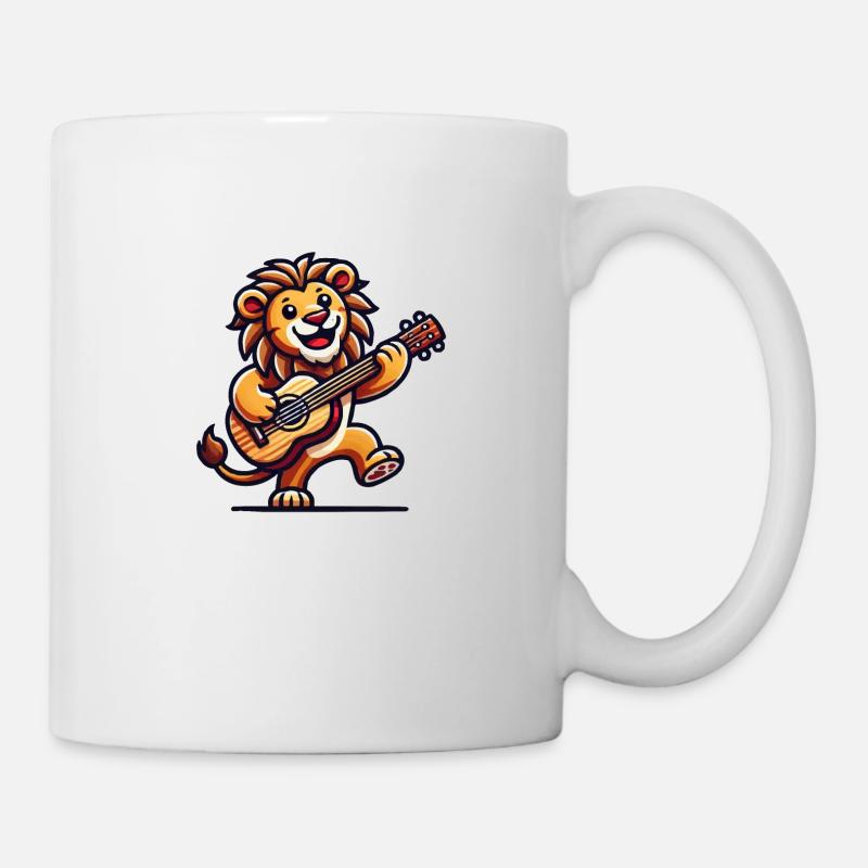 löwe gitarre - Tasse - Weiß