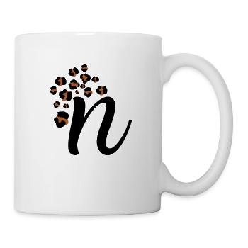 Lettre n motifs léopard - Mug blanc - blanc - Droite