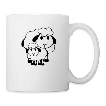 Family Sheep 2 Dad Mom Mother Child Love Baby - Mug - white - Right